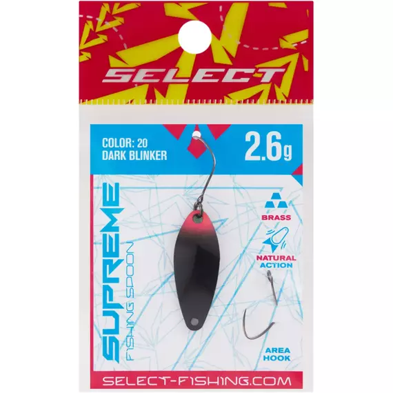 Блешня Select Supreme 2.6g 30mm #20 Dark Blinker, Вага блешні: 2.6, Колір блешні: #20 Dark Blinker, фото , изображение 2